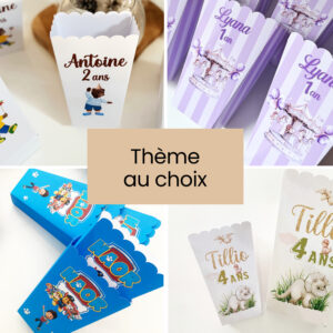 Boite Pop-Corn personnalisée - Thème au choix