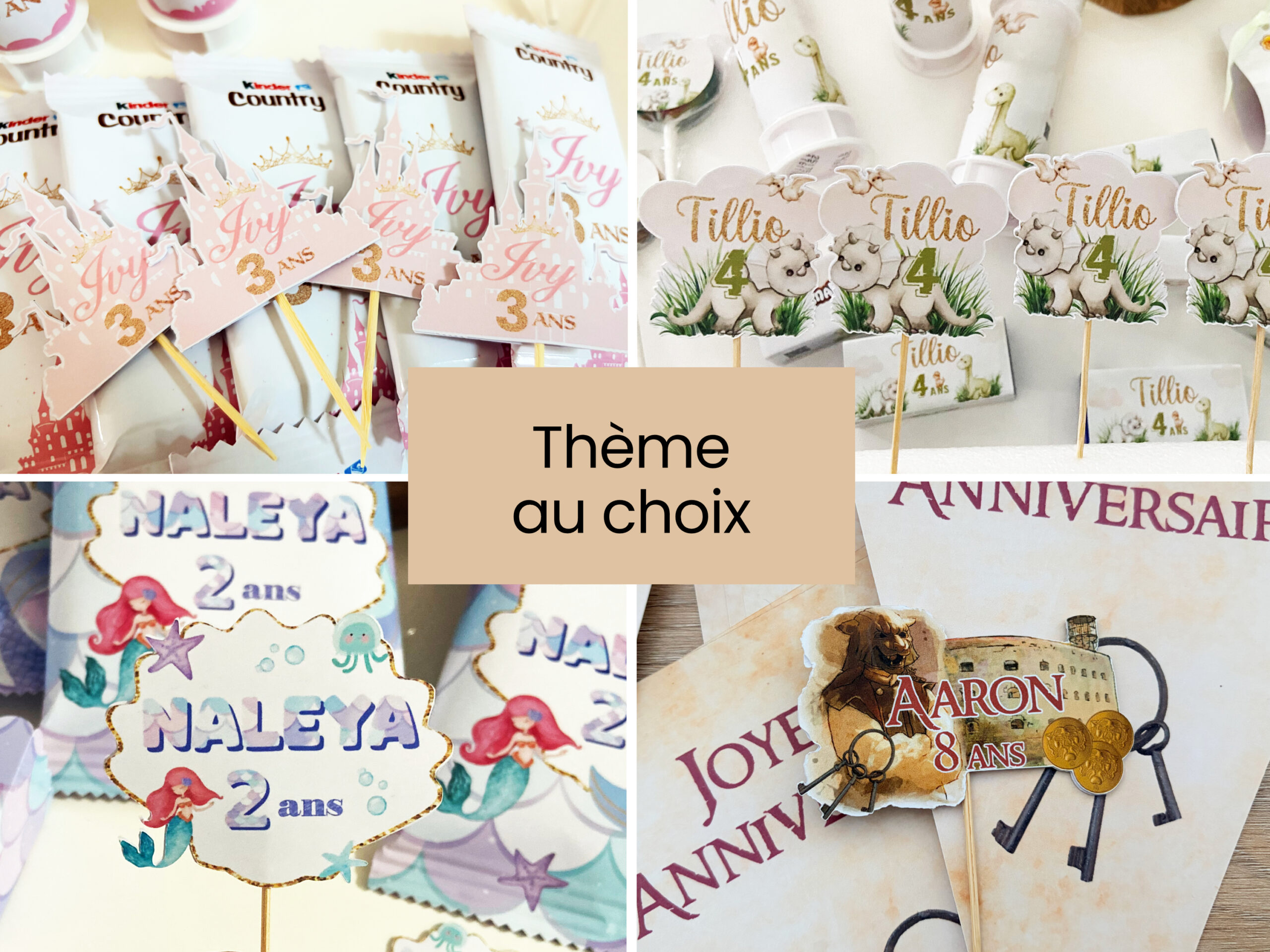 Cupcake Topper Thème personnalisé