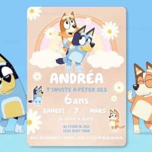 Invitation - Thème Bluey & Bingo