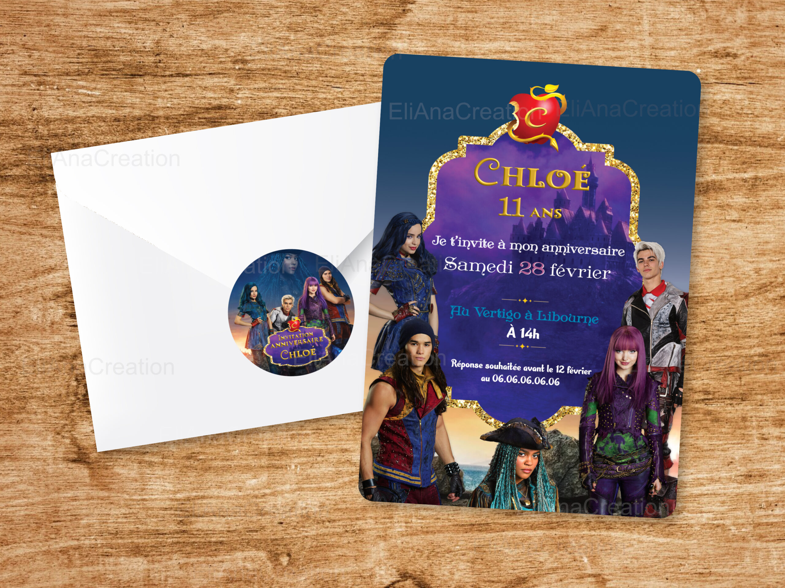 Invitation - Thème Les Descendants