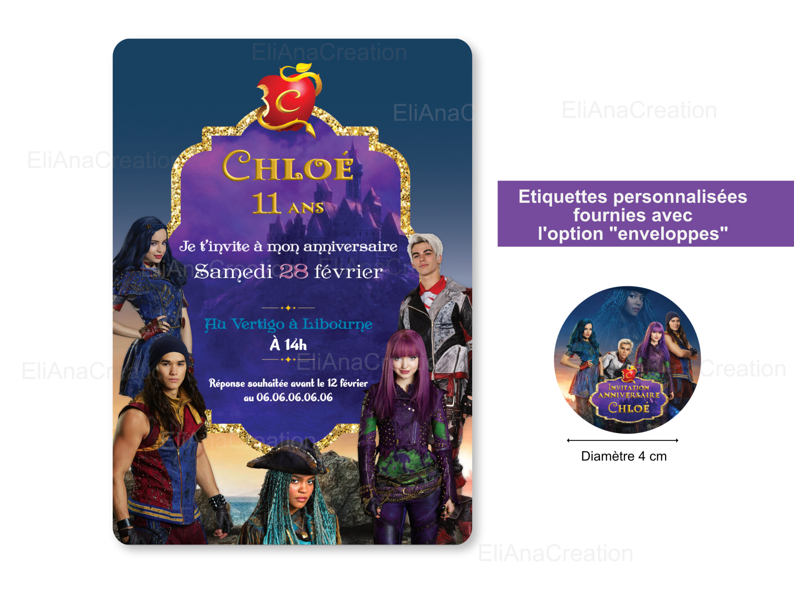 Invitation - Thème Les Descendants