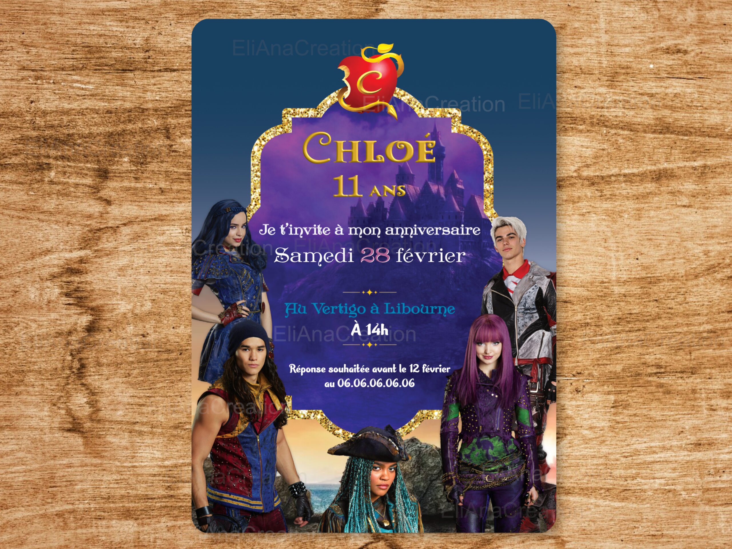 Invitation - Thème Les Descendants