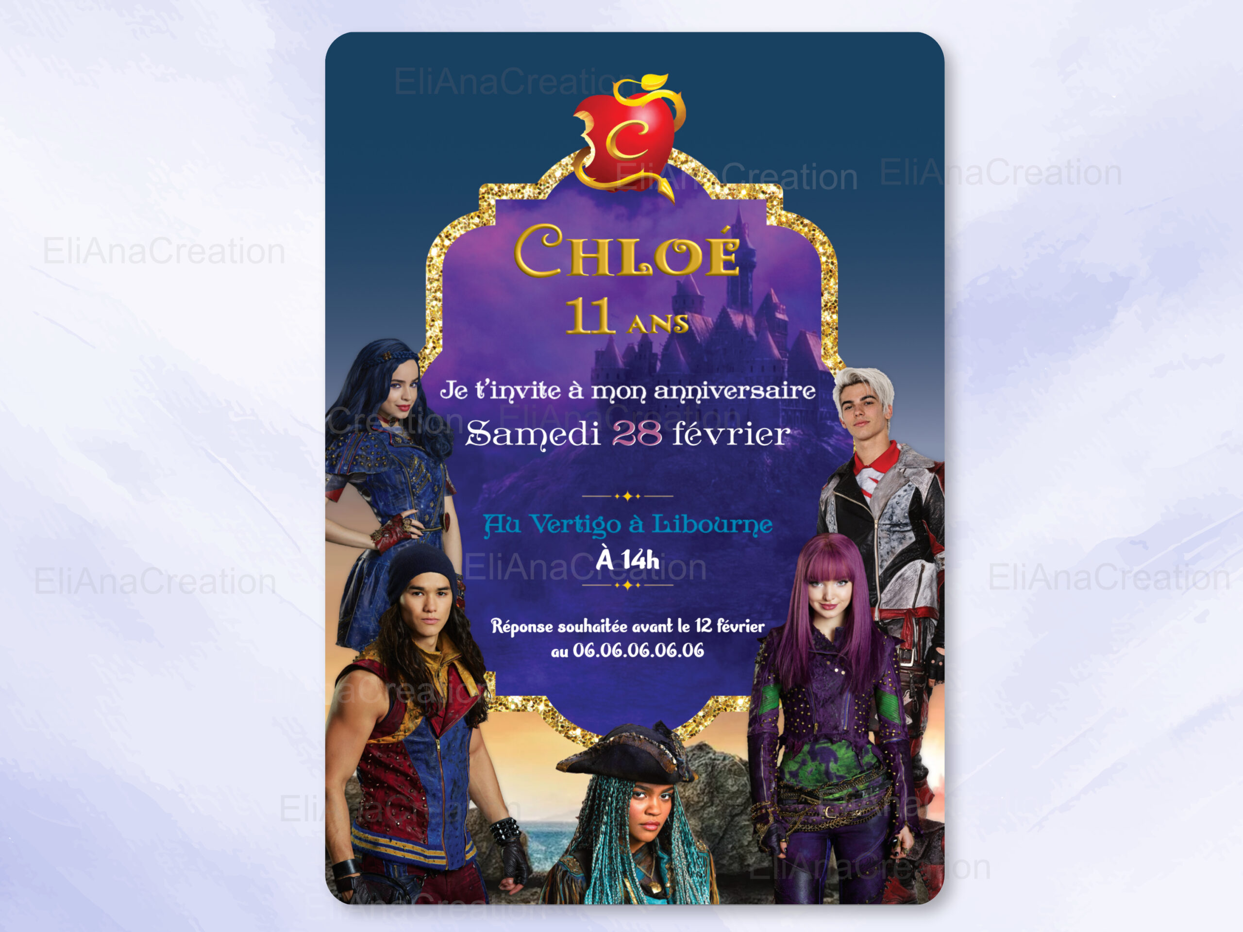 Invitation - Thème Les Descendants
