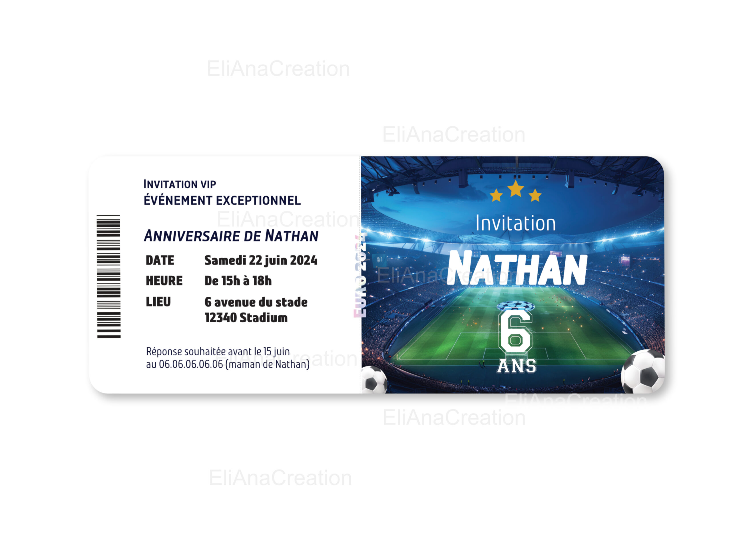 Invitation - Thème Foot
