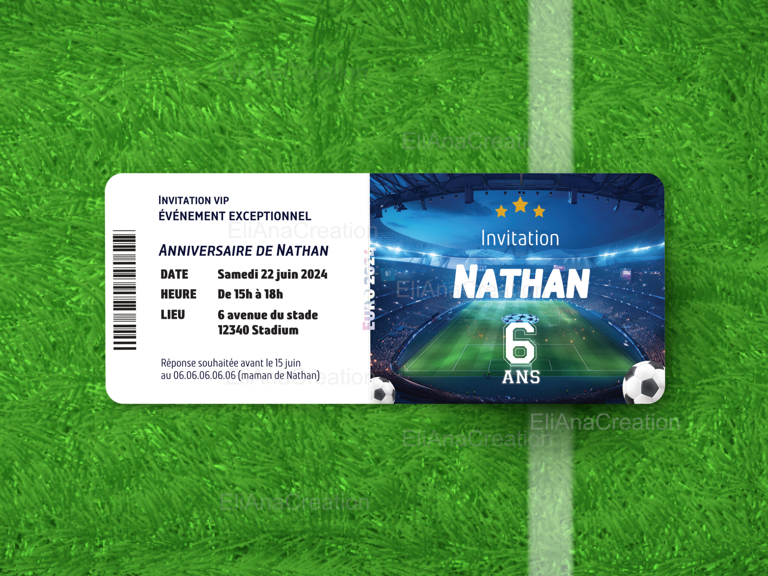 Invitation - Thème Foot
