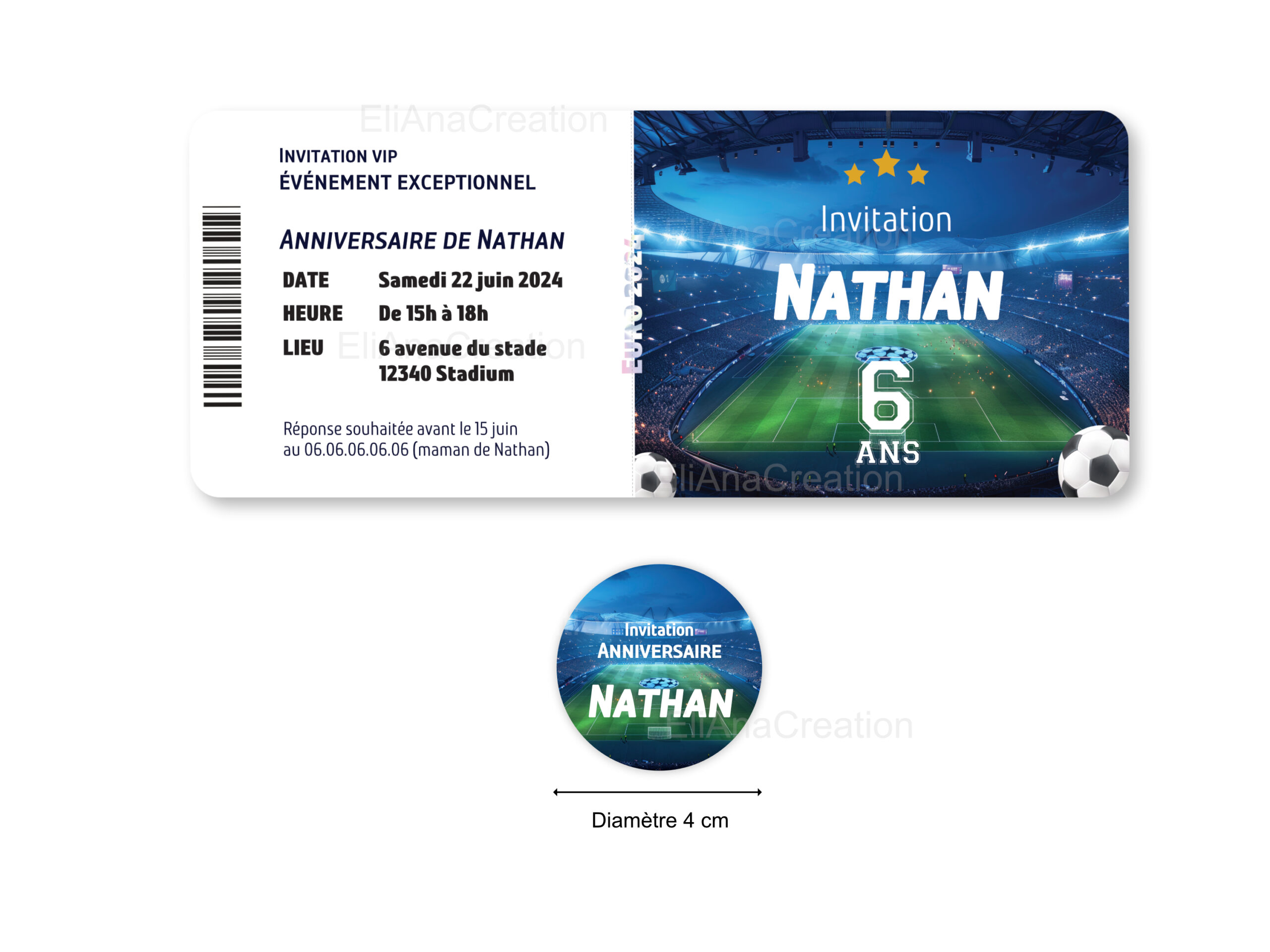 Invitation - Thème Foot