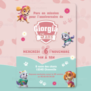 Invitation - Thème Pat Patrouille