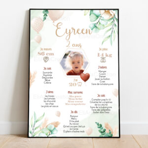 Affiche anniversaire - Thème Bohème