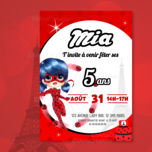 Invitation - Thème Miraculous