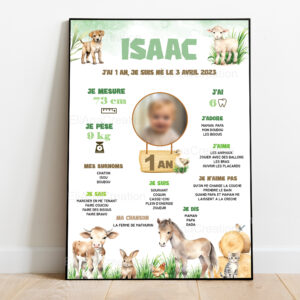 Affiche anniversaire - Thème Ferme