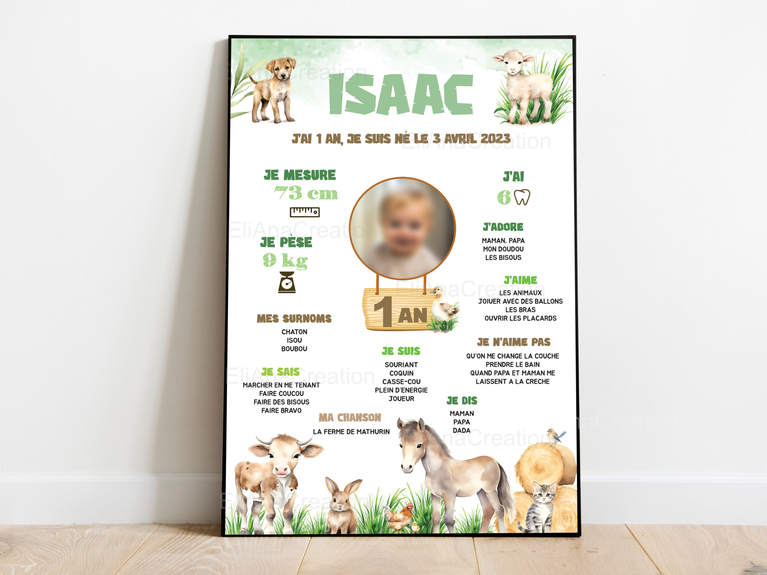 Affiche anniversaire - Thème Ferme