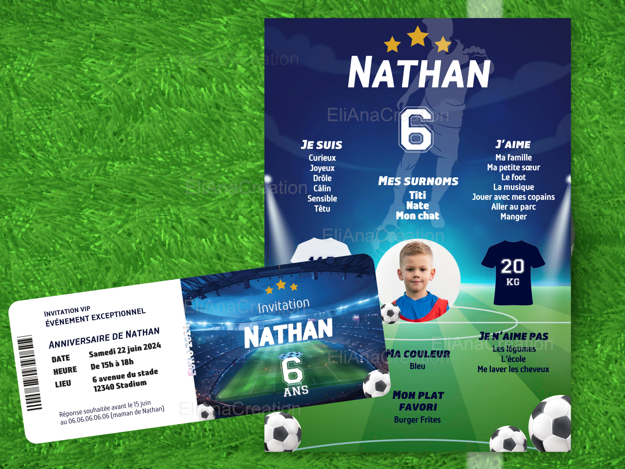 Invitation - Thème Foot