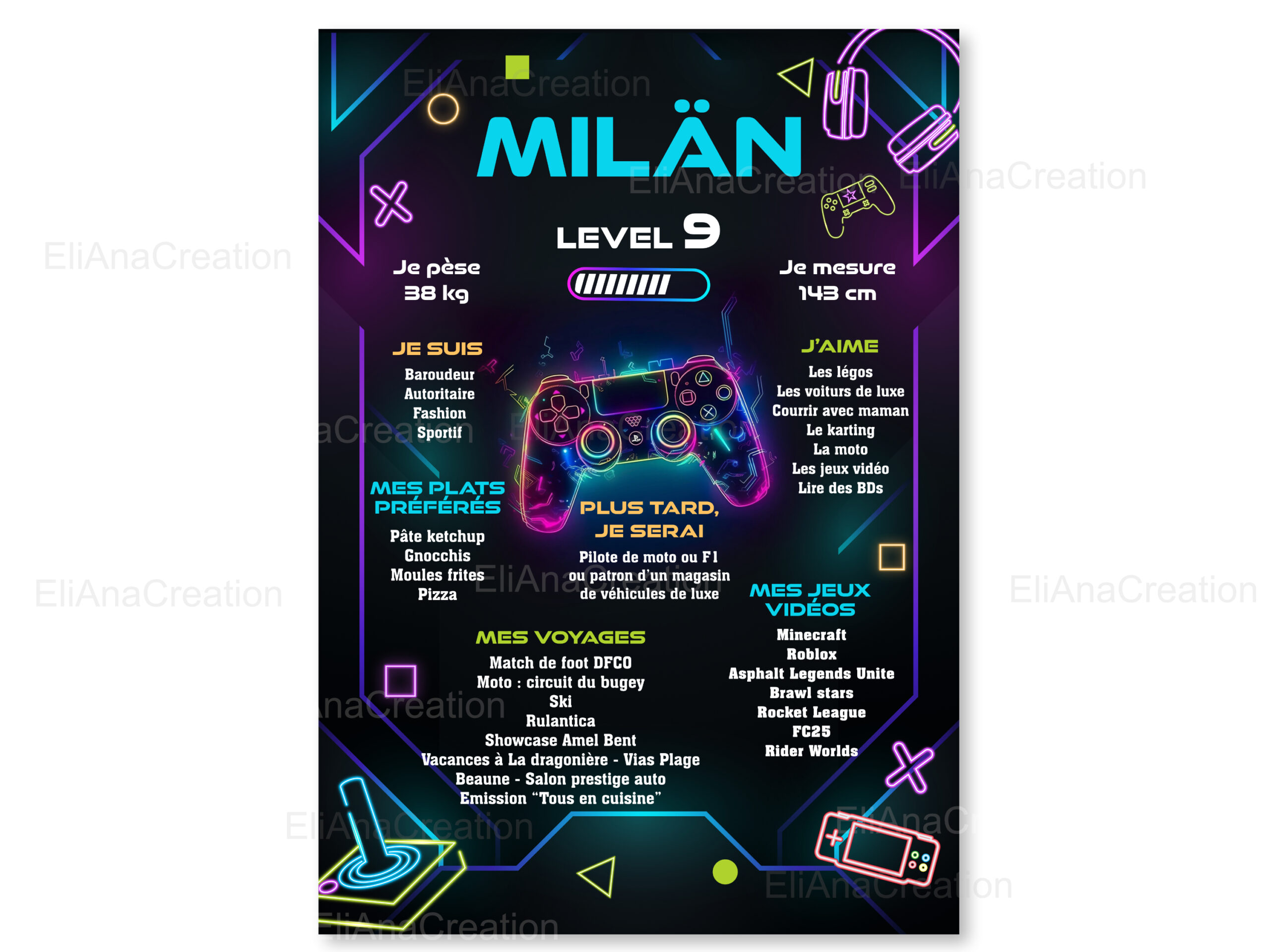 Affiche anniversaire - Thème Gaming