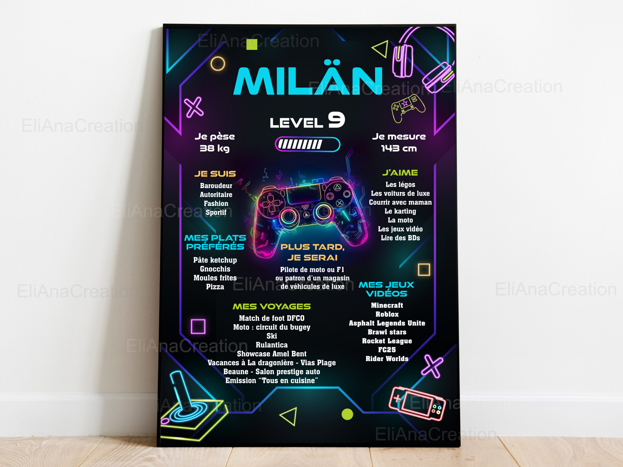 Affiche anniversaire - Thème Gaming