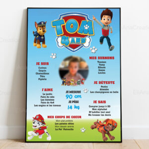 Affiche anniversaire - Thème Pat Patrouille