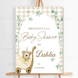 Affiche bienvenue personnalisée - Thème nounours