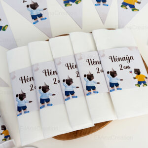 Serviettes personnalisées - Thème Petit Ours Brun